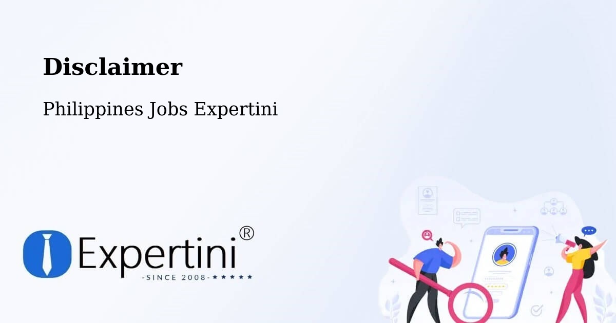 Disclaimer – Pitogo - Philippines Jobs Expertini
